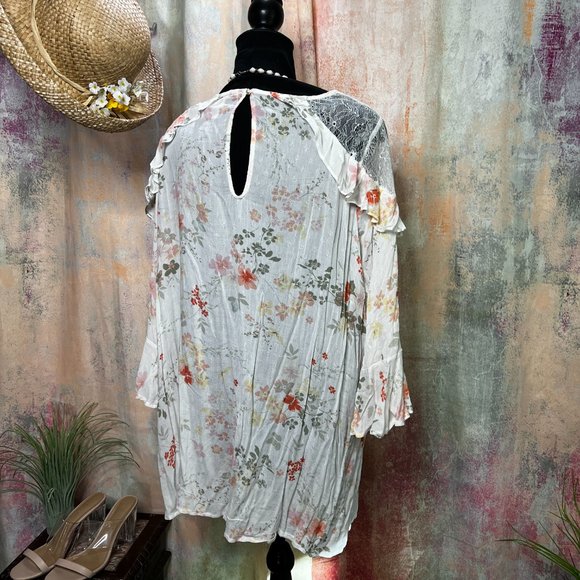 πAmerican Rag Romantic Country Style Blouse with Lace on the Shoulder - Picture 2 of 15